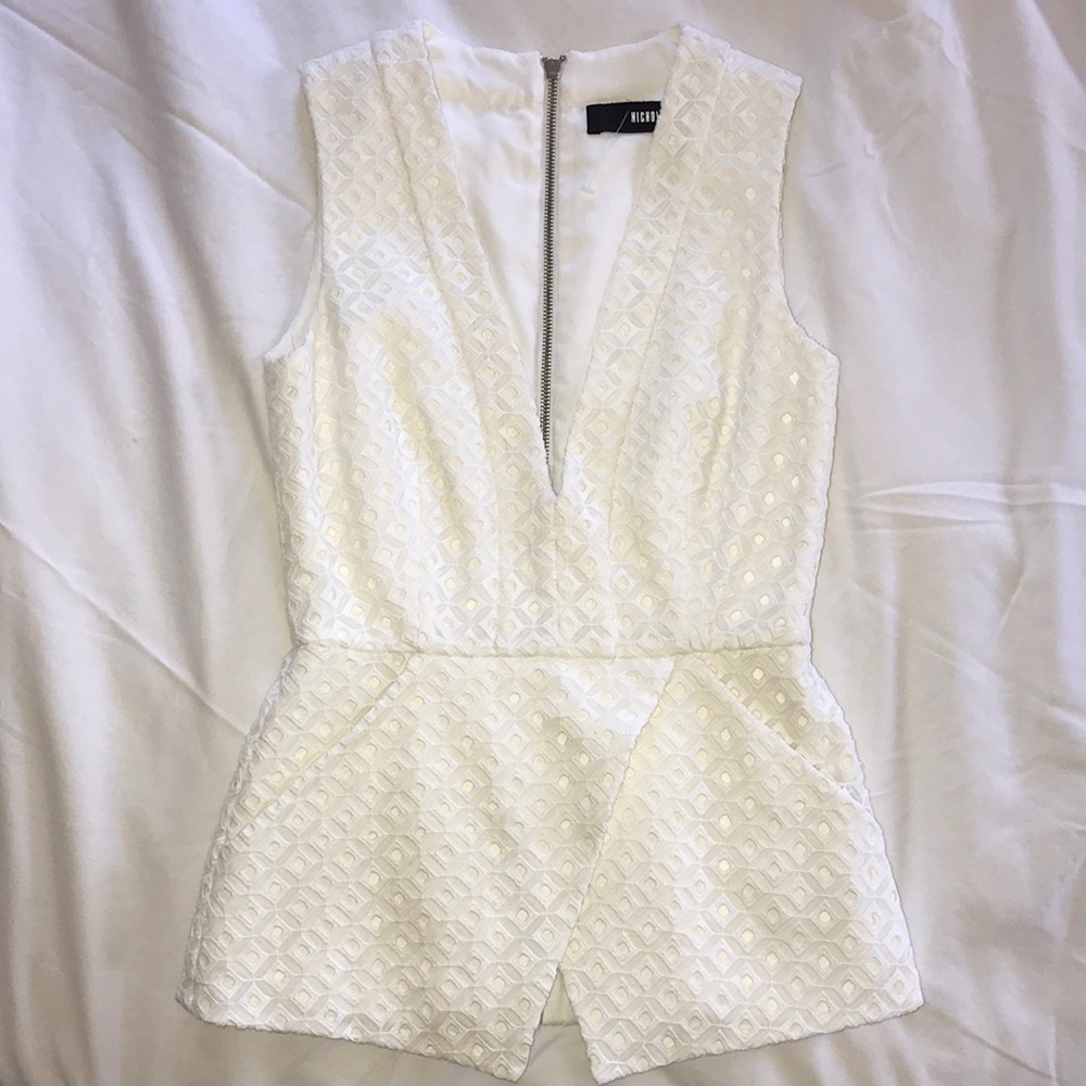 Nicholas White Night Out Peplum Top